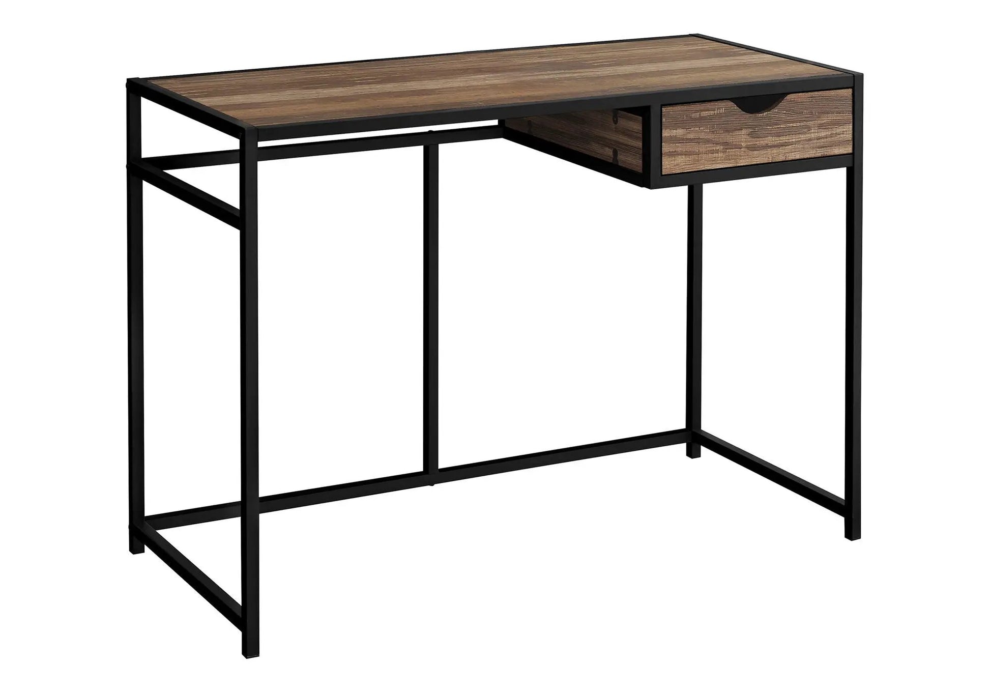 Computer desk for home office with black metal frame and wood top, 1-drawer storage on Tampa Home & Garden Store