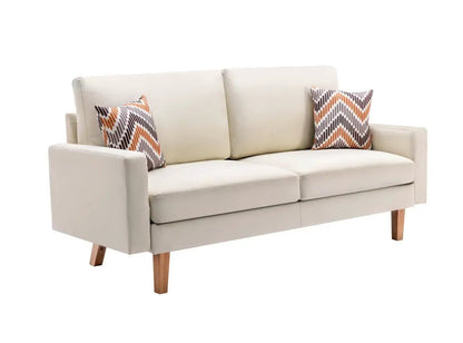 Bahamas Minimalistic Sofa With 2 Throw Pillows