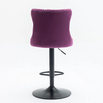 Swivel Bar Stools Adjustable Height Tufted Back