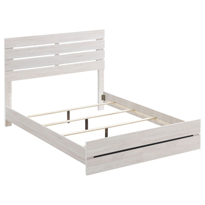Geary slatted headboard panel 4-piece bedroom set by HouseOfZazla in light wood finish on Tampa Home & Garden Store