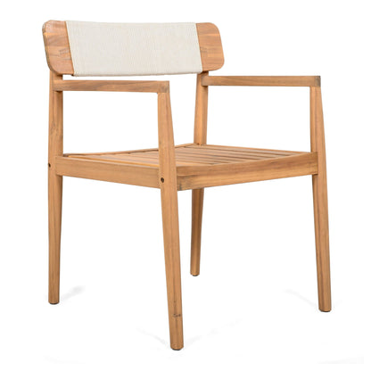 Set of Two Braided Acacia Outdoor Dining Chairs