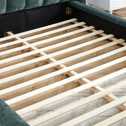 Modern Upholstered Bed Frame With Thick Fabric