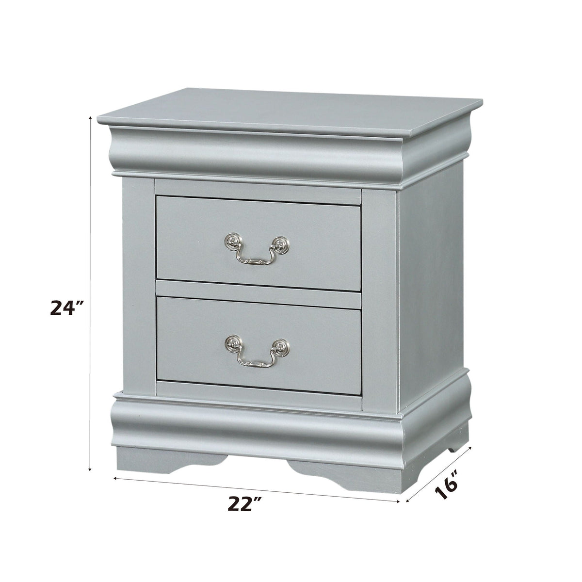 Louis Philippe III Sleek Design Nightstand gray finish by HouseOfZazla on Tampa Home & Garden Store