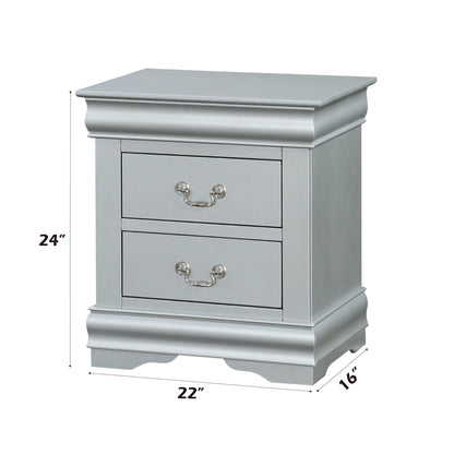 Louis Philippe III Sleek Design Nightstand gray finish by HouseOfZazla on Tampa Home & Garden Store