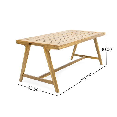 Modern Outdoor Dining Table And Acacia Finish