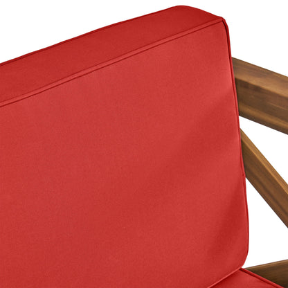 Brava Mid-Century Club Chair red water-resistant outdoor cushions with wood armrest HouseOfZazla on Tampa Home & Garden Store