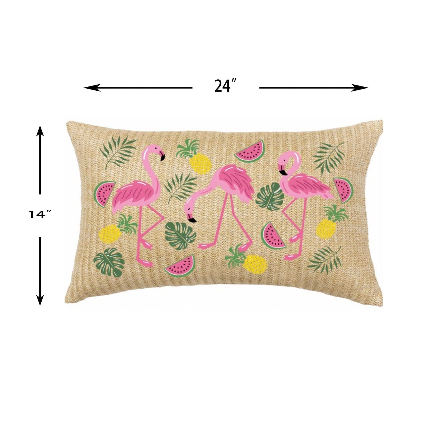 Colorful Flamingo Lumbar Pillow And Patio Set