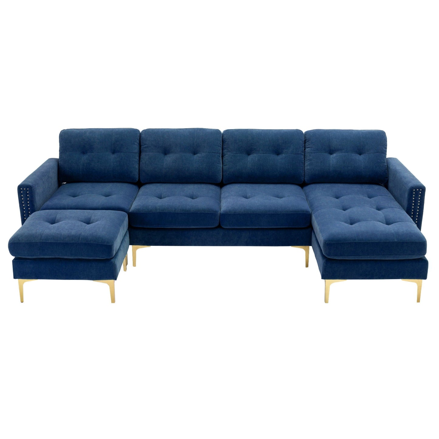 Modern Convertible Sectional Sofa and Ottoman