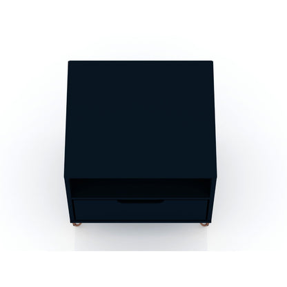 Rockefeller nightstand with 1 drawer and splayed legs in navy blue on Tampa Home & Garden Store
