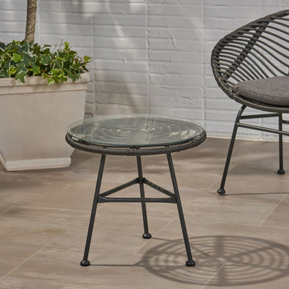 Petrichor Outdoor Side Table with Steel Frame
