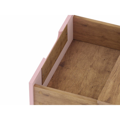 2-Drawer Nightstand pink frame with natural wood interior, durable splayed legs HouseOfZazla on Tampa Home & Garden Store