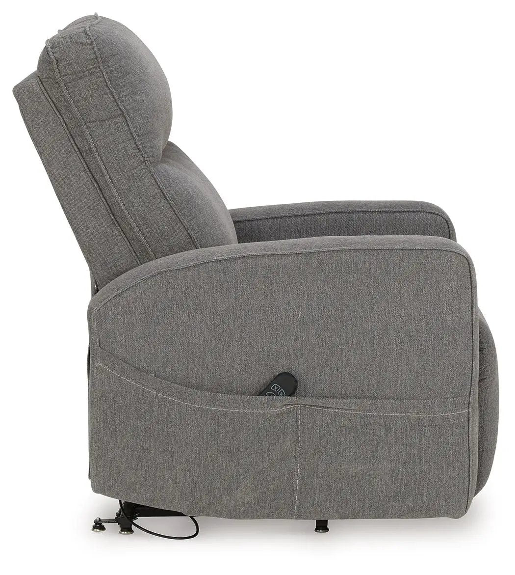 Starganza power lift recliner gray fabric lift chair with plush back and cushioned arms on Tampa Home & Garden Store