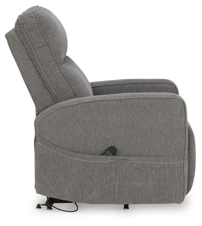 Starganza power lift recliner gray fabric lift chair with plush back and cushioned arms on Tampa Home & Garden Store