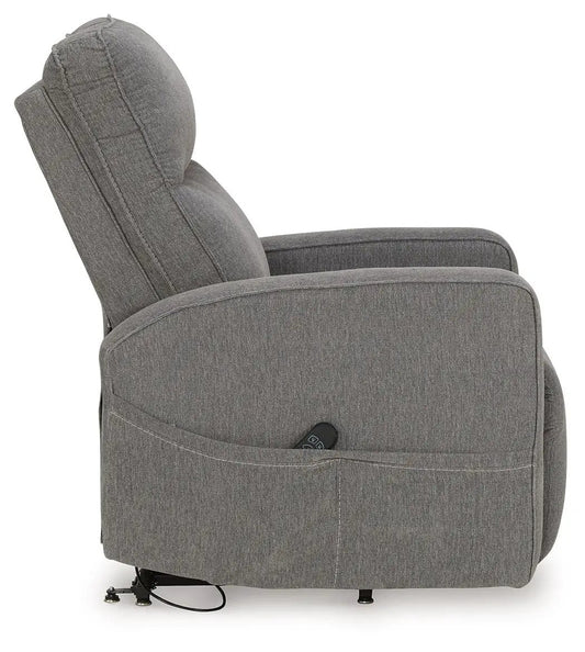 Starganza power lift recliner gray fabric lift chair with plush back and cushioned arms on Tampa Home & Garden Store