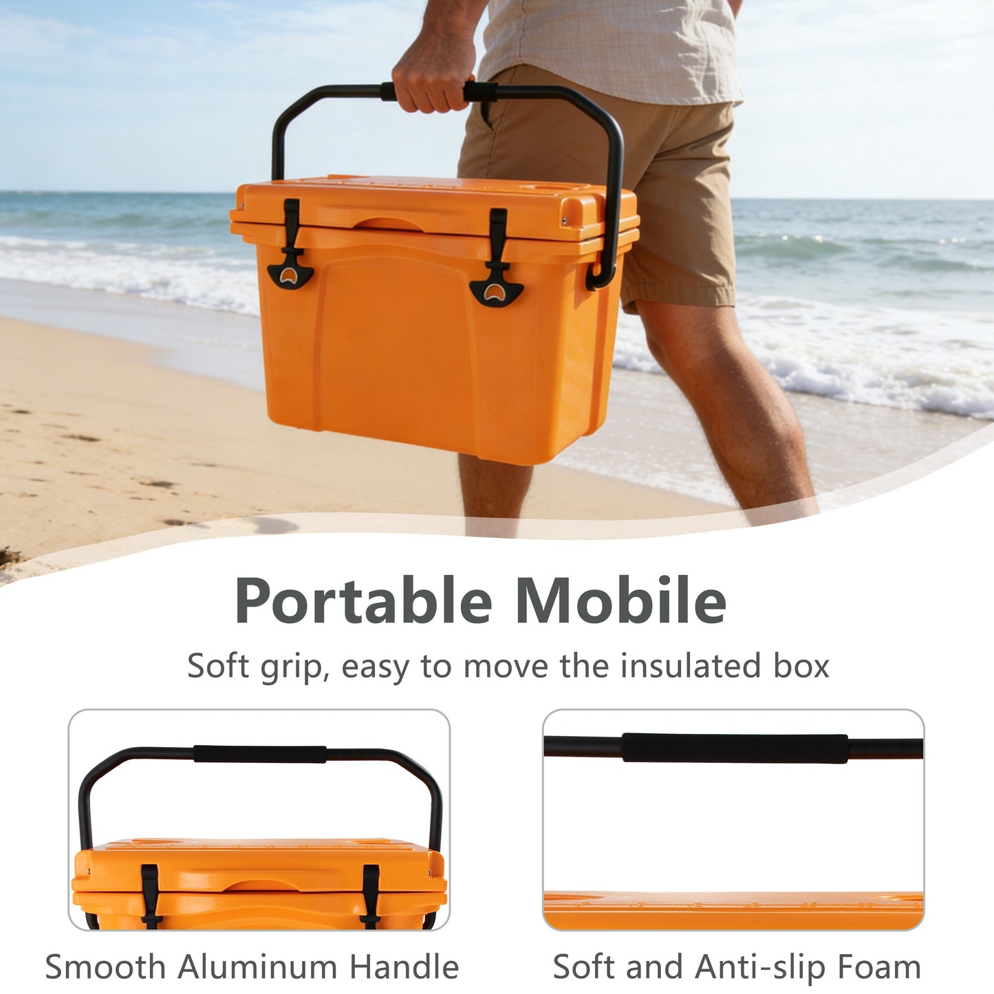 25qt Portable Cooler with Extended Ice Retention