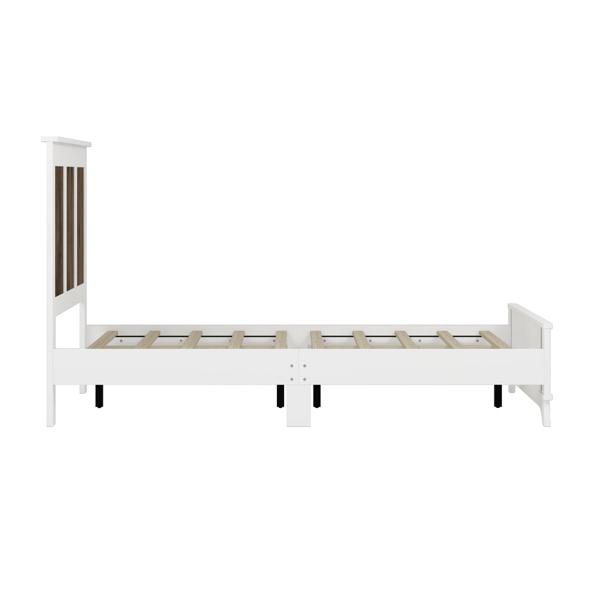 4-Piece Bedroom Set queen farmhouse bed with storage, white and wood slats by HouseOfZazla on Tampa Home & Garden Store