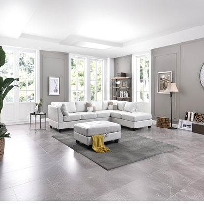 Malone Comfort Sectional by HouseOfZazla, white sectional in a modern living room on Tampa Home & Garden Store