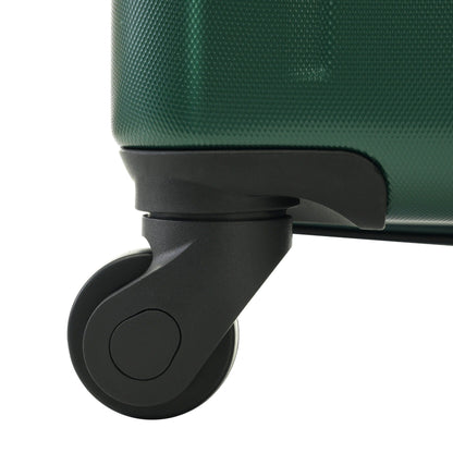 HouseOfZazla luggage set wheel close-up; green textured ABS shell with wheels on Tampa Home & Garden Store