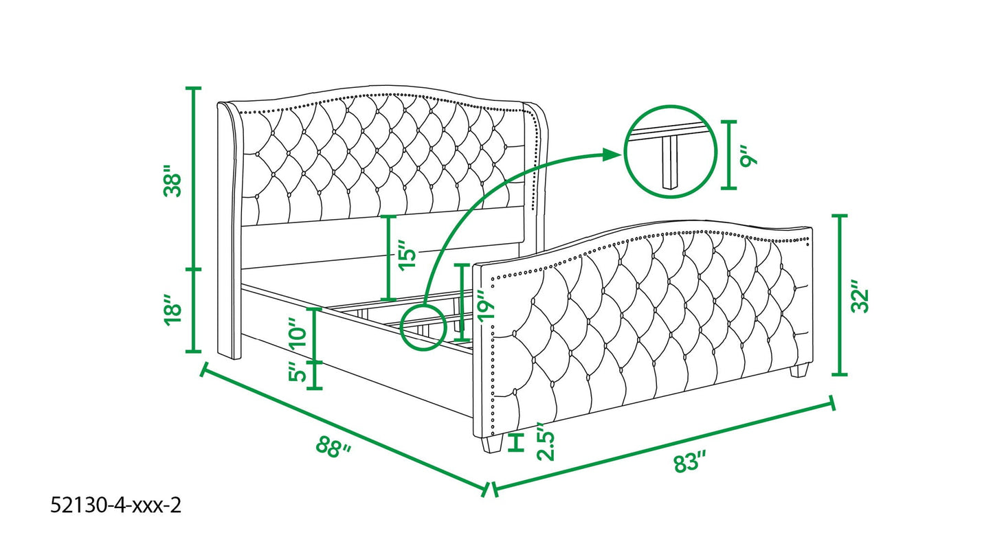 Solid Upholstered Bed Frame and Headboard Set