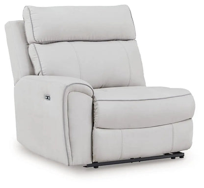 Social Pointe reclining sectional light gray fabric with side lever, metal base on Tampa Home & Garden Store