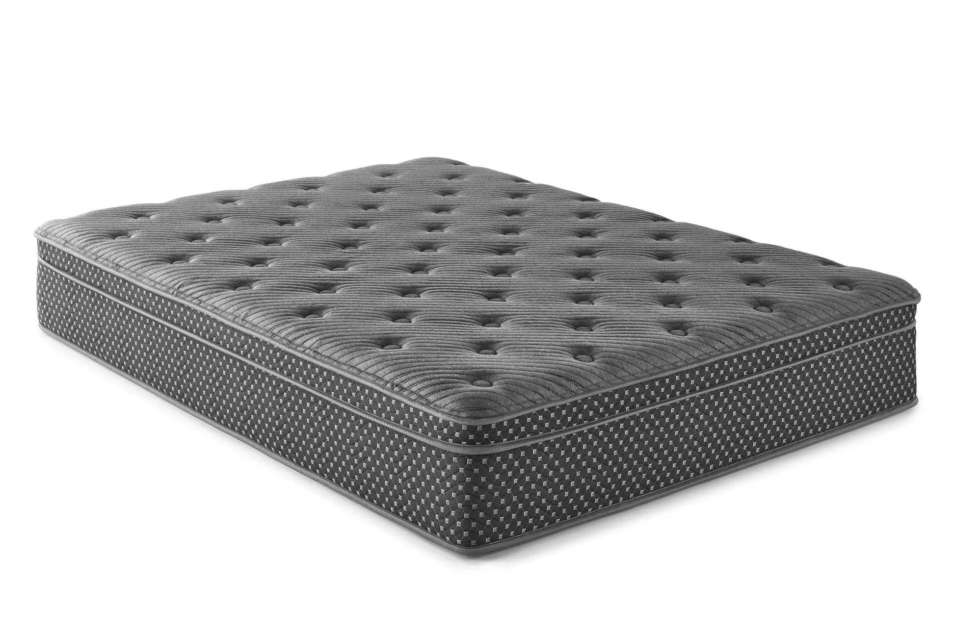 13-inch Quilted Eurotop Hybrid Mattress Plush by Unique Piece Furniture, grey cover on Tampa Home & Garden Store