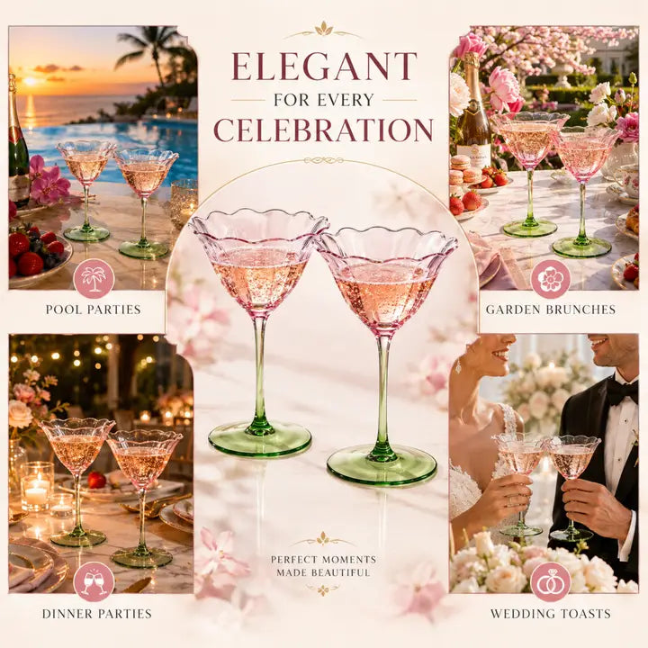 Fiore Champagne Coupe Glassware Set of Two