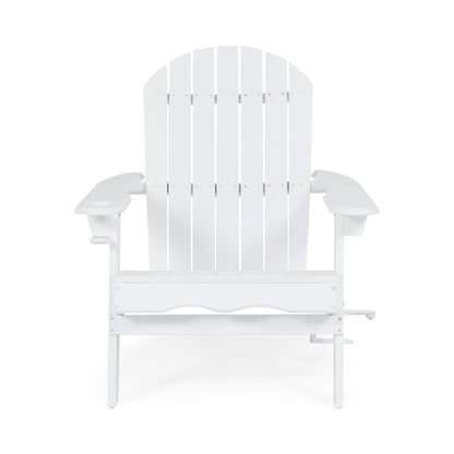Zenithia outdoor foldable Adirondack chair white with 2 cup holders by HouseOfZazla on Tampa Home & Garden Store