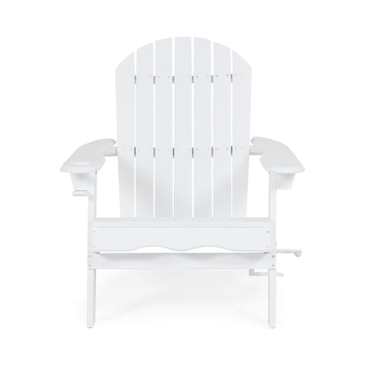 Zenithia outdoor foldable Adirondack chair white with 2 cup holders by HouseOfZazla on Tampa Home & Garden Store