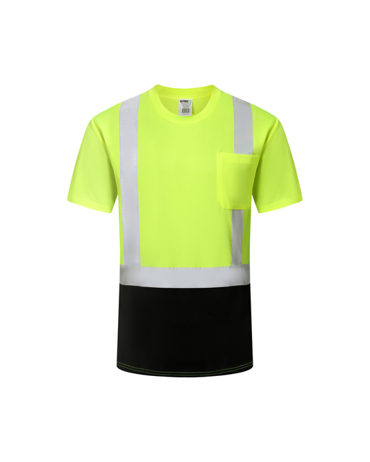 Kiwi neon high-visibility Type R Class 2 short-sleeve shirt with reflective bands on Tampa Home & Garden Store