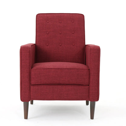 Mid-Century red recliner with tufting and waffle stitch upholstery Unique Piece Furniture on Tampa Home & Garden Store