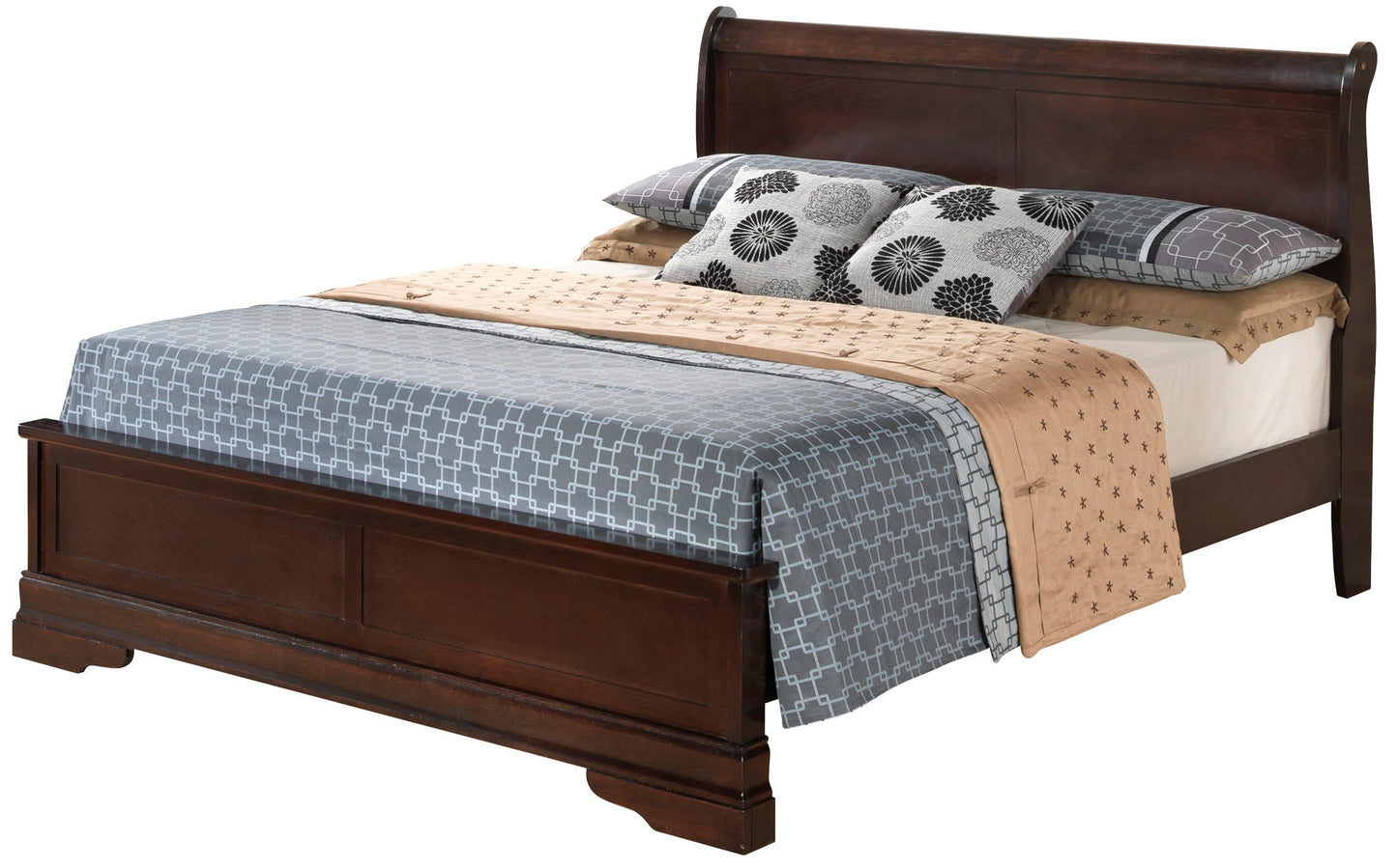 Premium Panel Sleigh Bed with Low Footboard