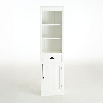 Retro White Tall Display Shelf and Cabinet