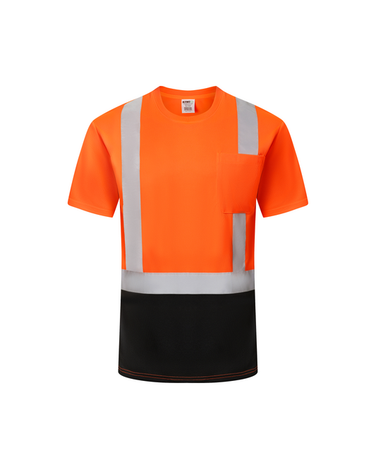 Kiwi High-Visibility Type R Class 2 orange shirt with reflective tape and chest pocket on Tampa Home & Garden Store