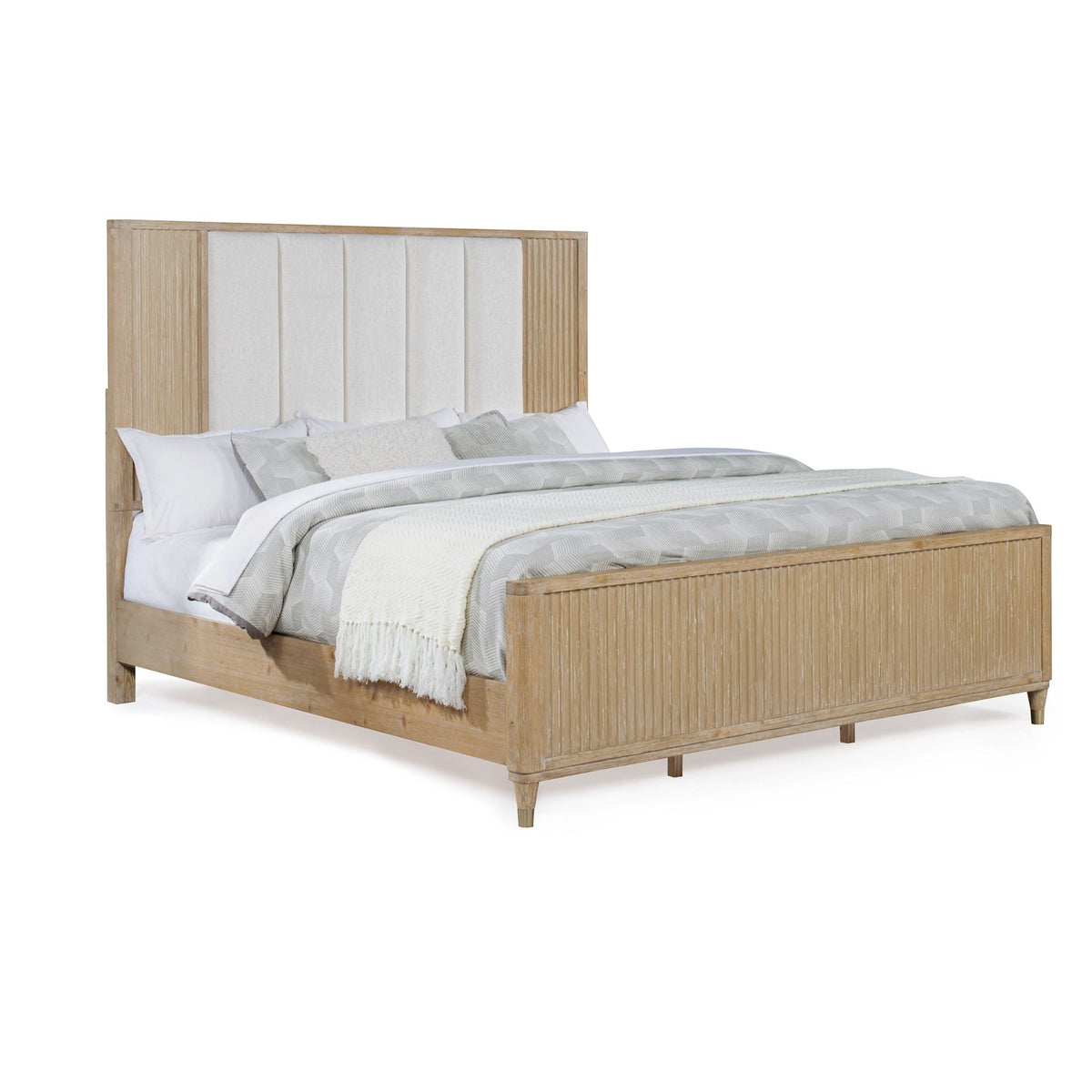 Modern High Headboard Bed And Wood Finish