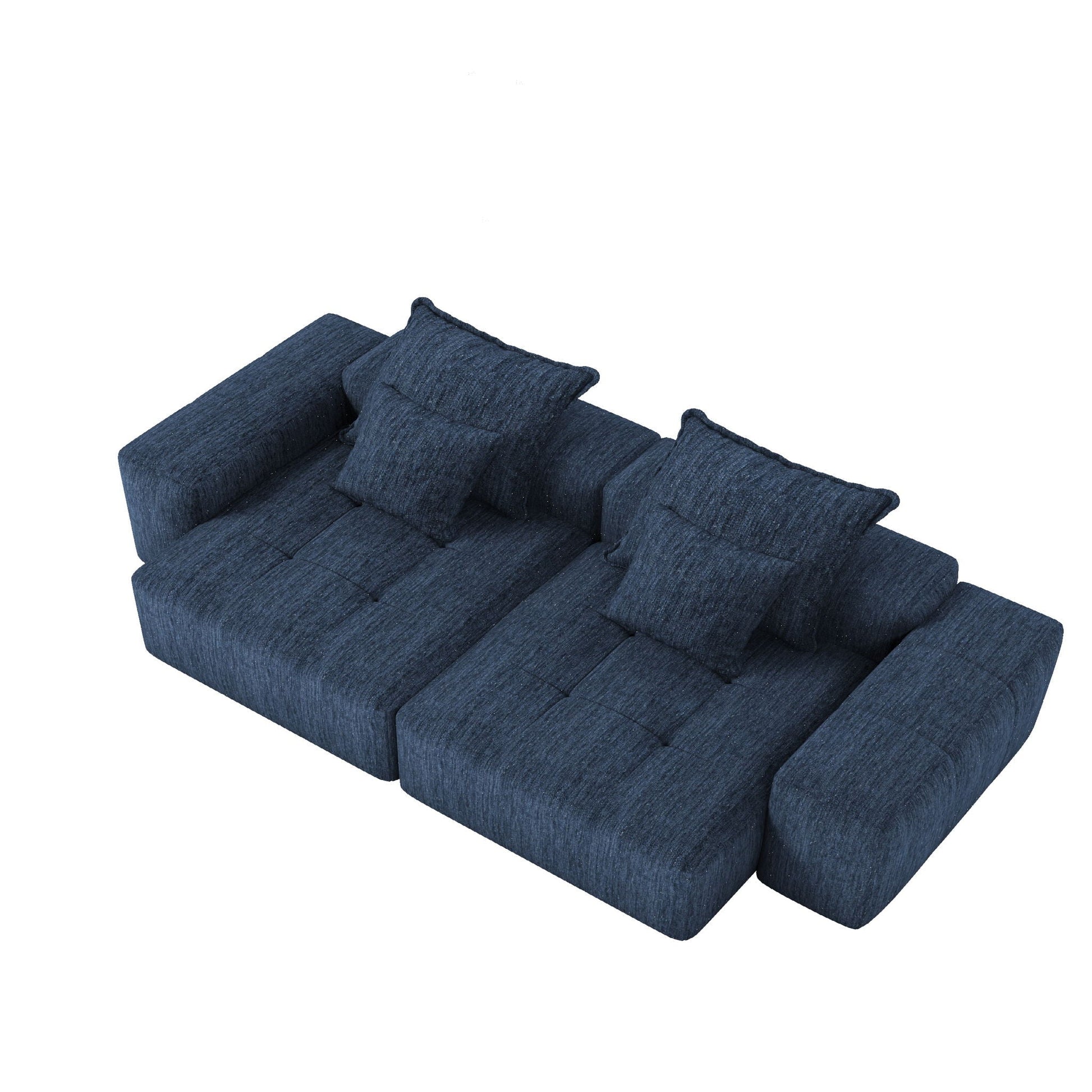 Modern Oversized DIY Combination Modular Sectional Sofa With Pillows navy blue fabric on Tampa Home & Garden Store