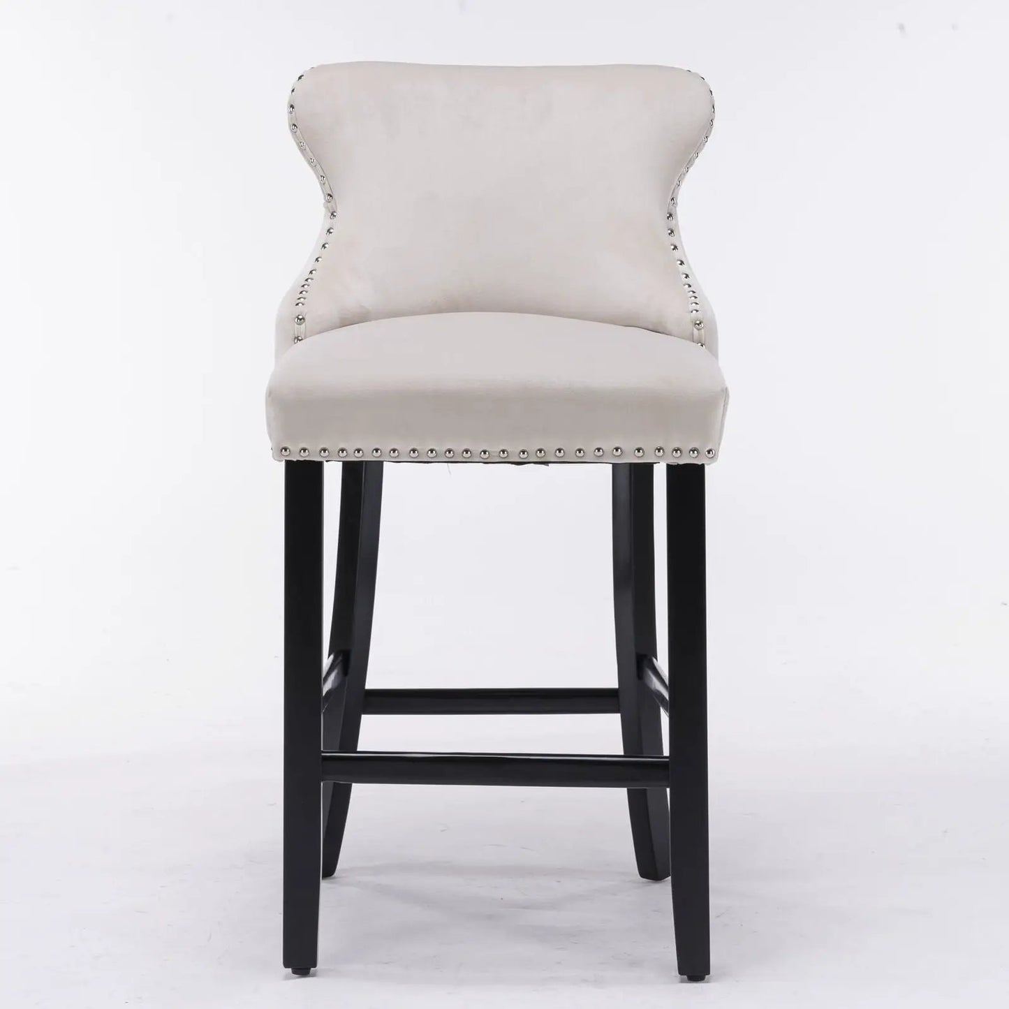 Contemporary Wing-Back Barstools with Tufting
