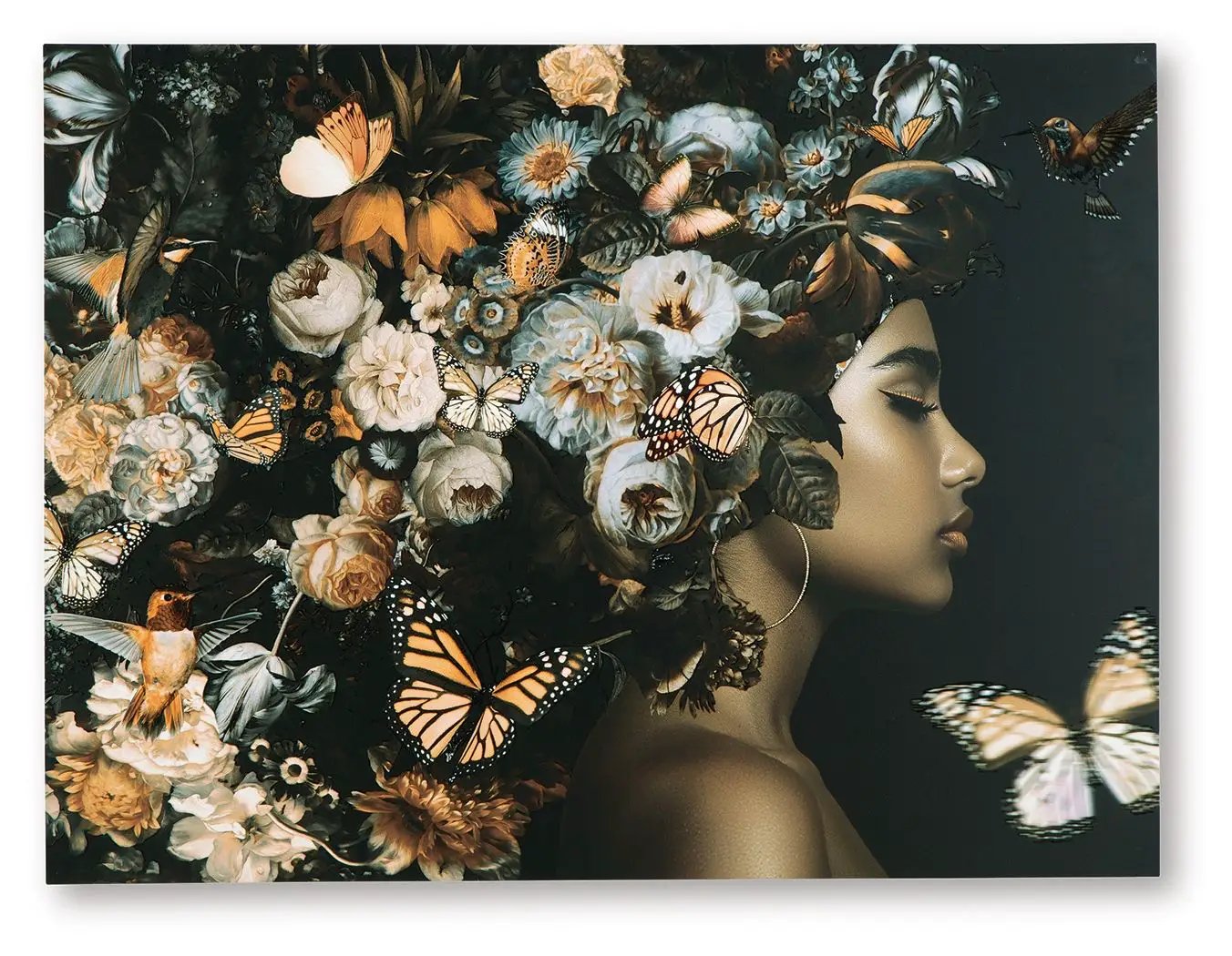 Valfer Wall Art Orange Black White Butterflies