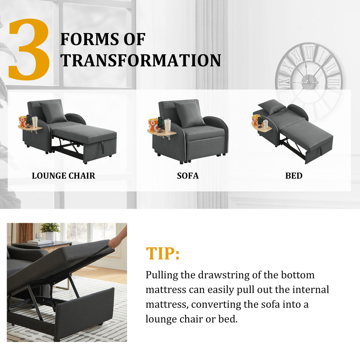 Adjustable Sleeper Chair and a Foldable Table