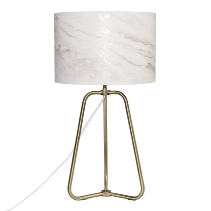 Optima desk lamp white marble shade with brass tripod base on Tampa Home & Garden Store