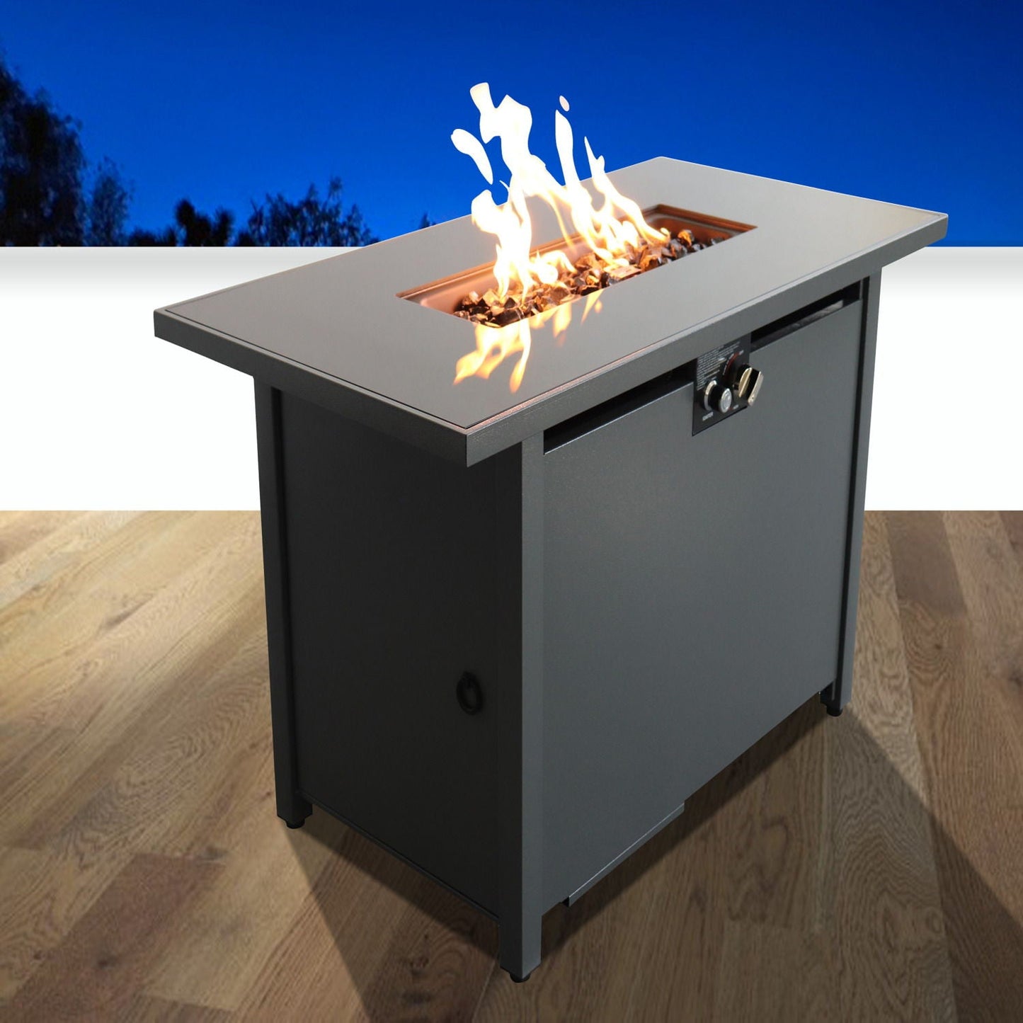 Heavy Duty Outdoor Gas Fire Pit Table and Lid