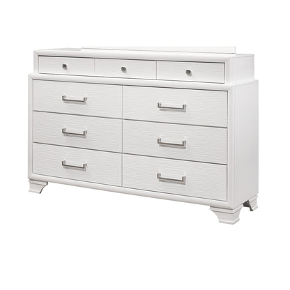 Civic solid wood dresser white with 3 small top drawers and large drawers by HouseOfZazla on Tampa Home & Garden Store