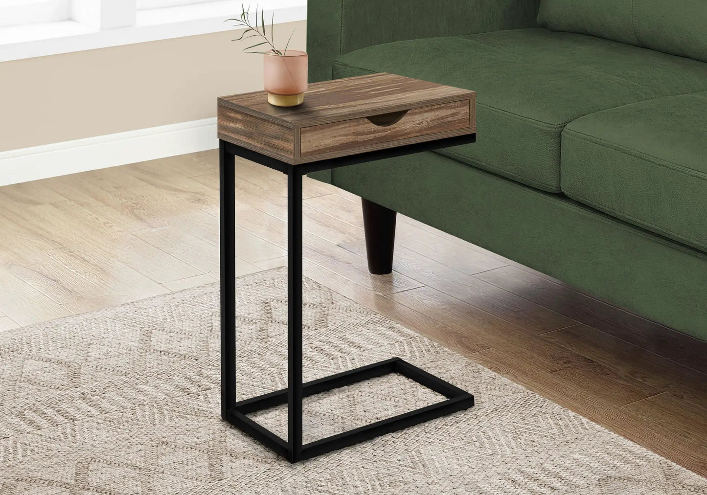 Accent Table C Shaped Contemporary Elegant Design
