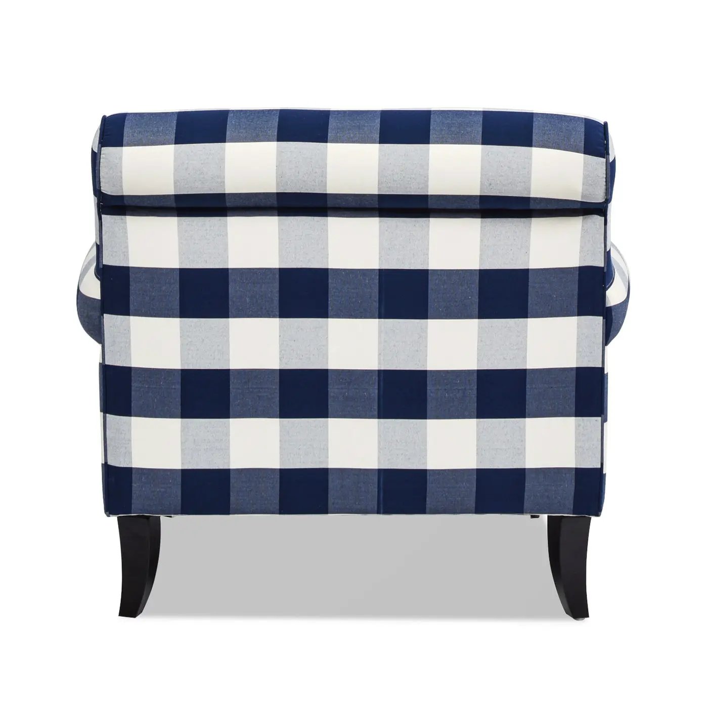 Alana Lawson accent arm chair blue and white gingham with casters on Tampa Home & Garden Store
