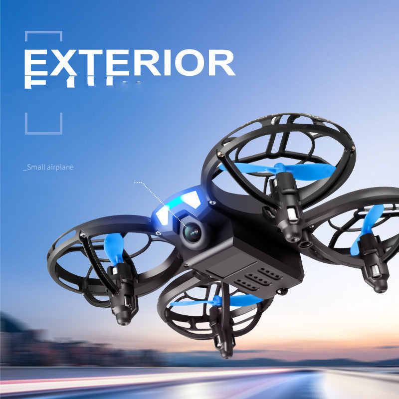 V8 mini RC drone with blue props and circular guards, front HD camera, 2.4G FPV on Tampa Home & Garden Store