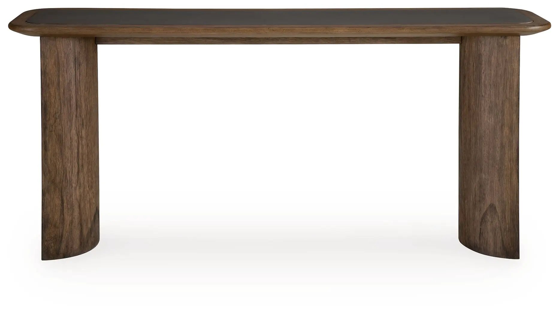 Dontayne sofa table warm brown wood with dark top panel by Unique Piece Furniture on Tampa Home & Garden Store