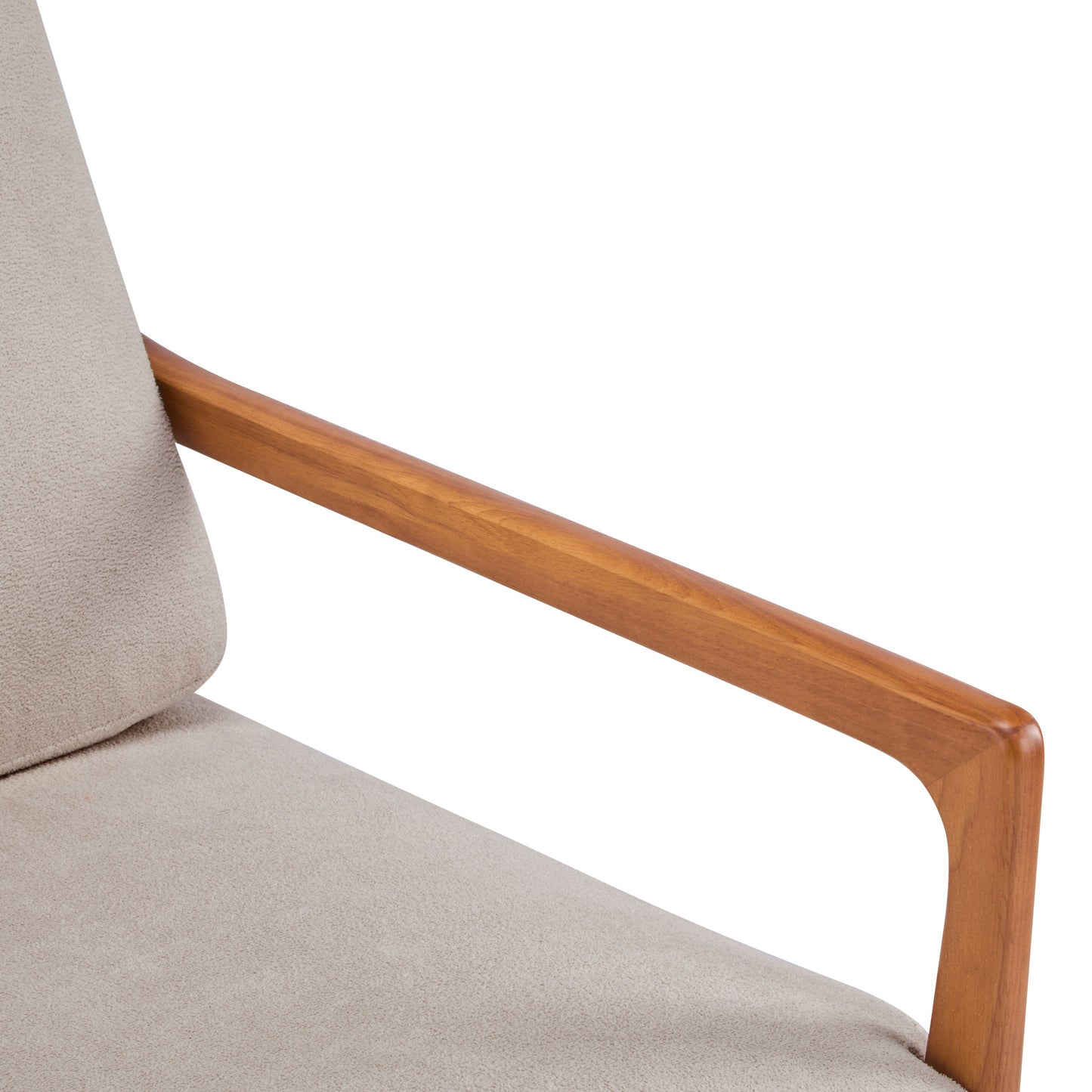 Mid Century Modern Accent Armchair beige fabric with wood armrest HouseOfZazla on Tampa Home & Garden Store