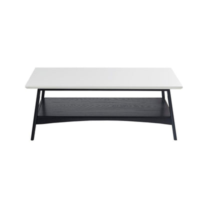Modern Table With Extra Storage Coffee Table white top black frame two-tier shelf on Tampa Home & Garden Store