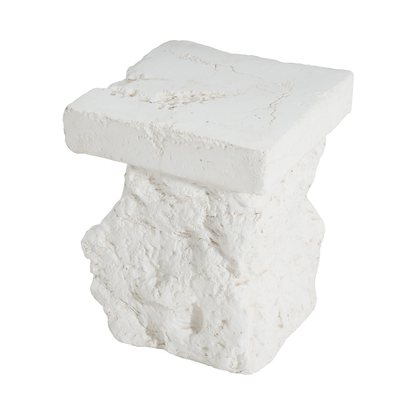Talia Outdoor Patio MGO Side Table white stone-textured block end table on Tampa Home & Garden Store