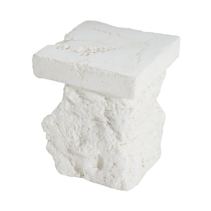 Talia Outdoor Patio MGO Side Table white stone-textured block end table on Tampa Home & Garden Store