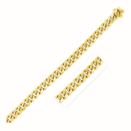 7.25mm 10k yellow gold Miami Cuban chain necklace with thick links on Tampa Home & Garden Store